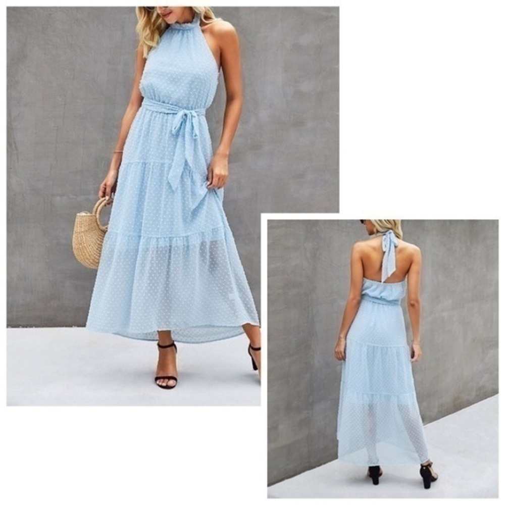 Pretty Garden Halter Maxi Dress